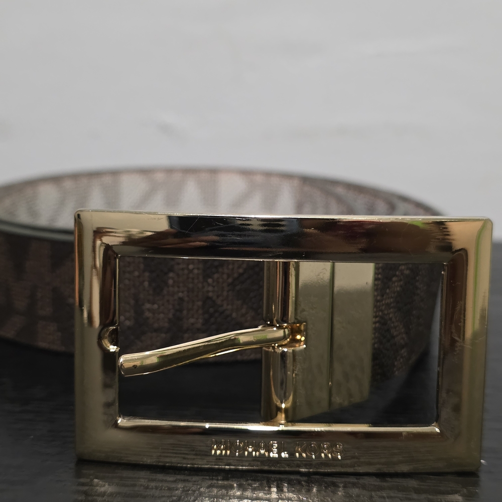 Michael Kors Brown Belt with Gold Buckle